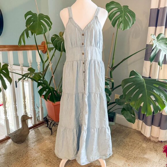 Falls Creek Dresses & Skirts - Vintage Falls Creek light blue tiered maxi dress size medium